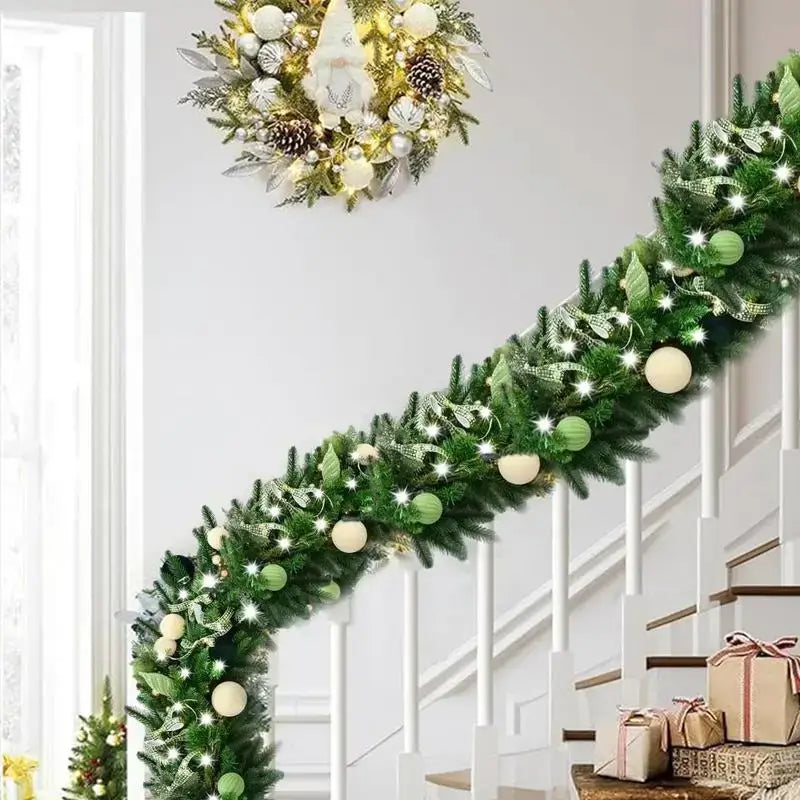 6FT Light-Up Christmas Garland with Pine Cones & LED Lights