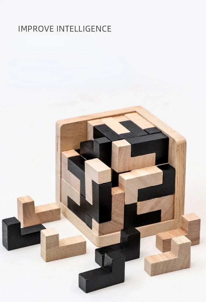 Cube Puzzle Luban Interlocking Creative Educational Wooden Toy