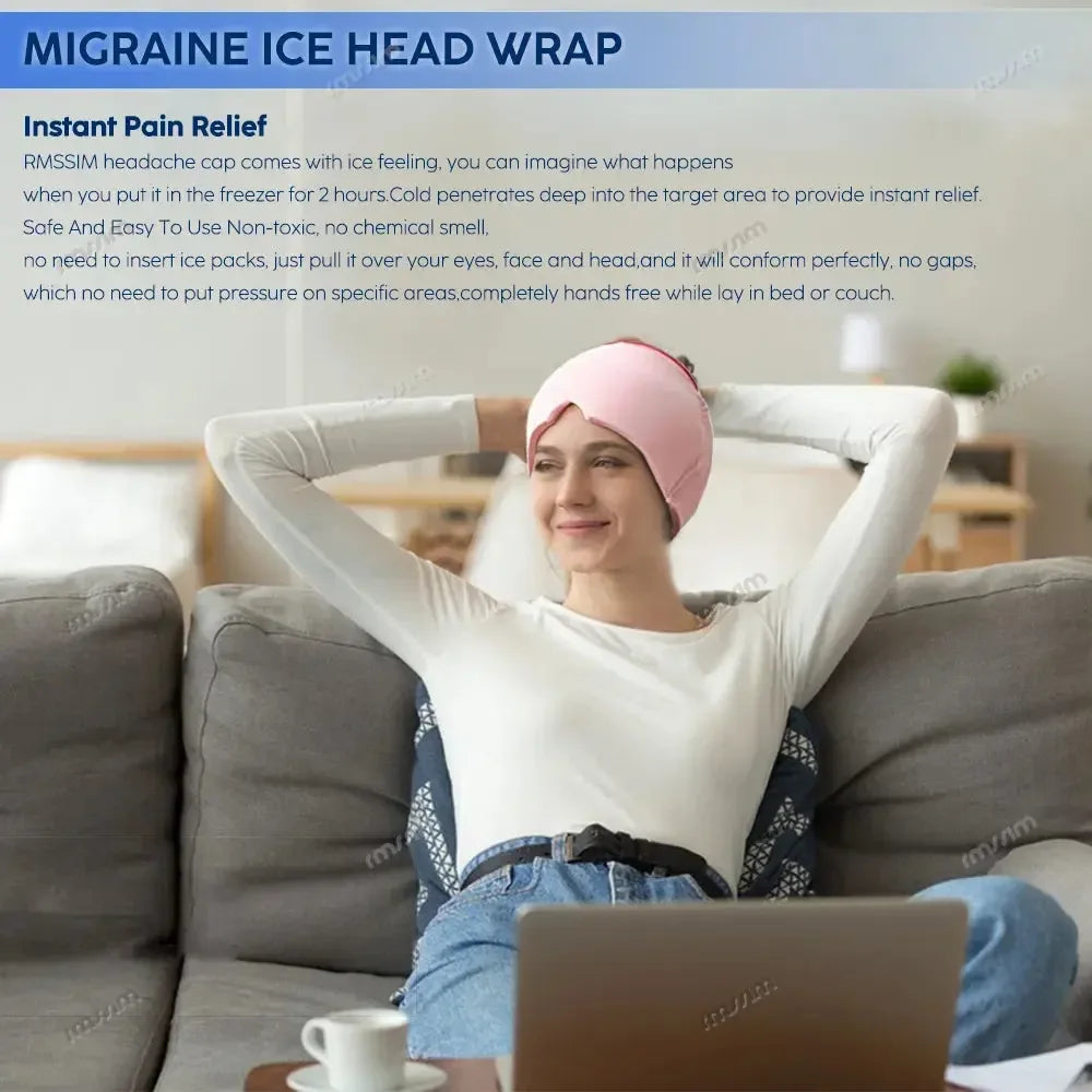 Hot Cold Therapy Headache Migraine Relief Cap Black