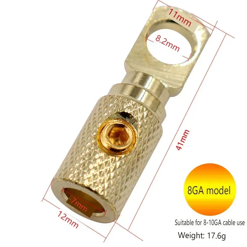 Car Audio Modified Wire Power Supply 8GA 1 piece Gold