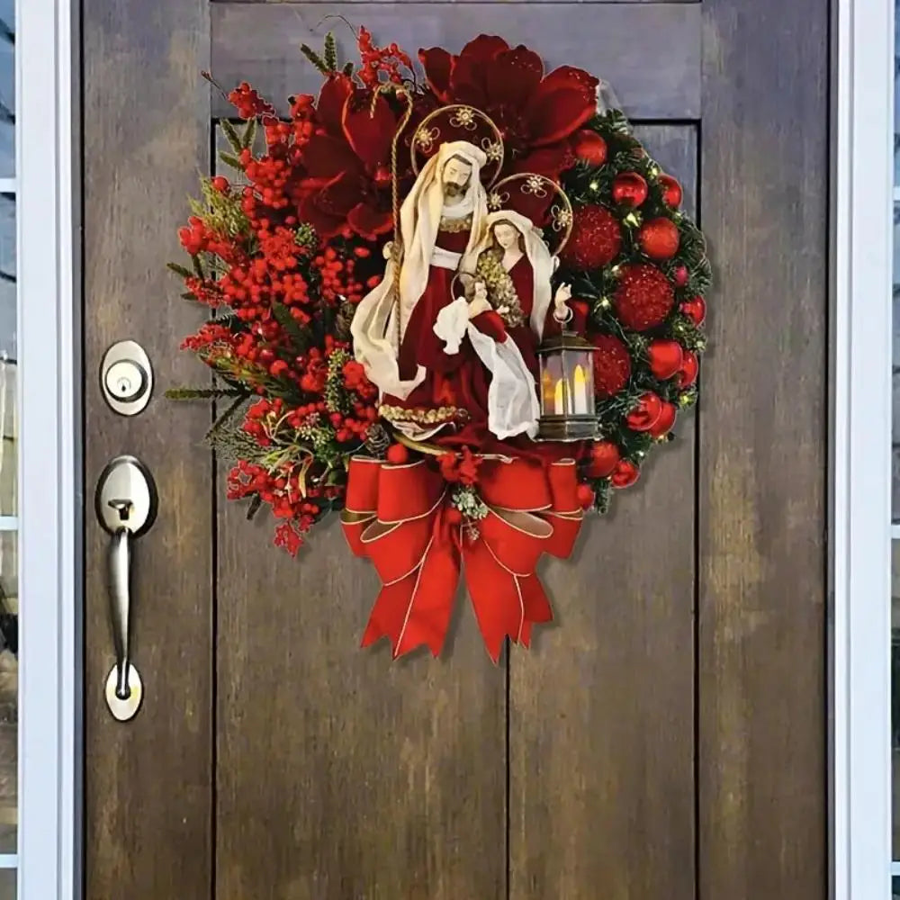 Rustic Farmhouse Christmas Door Wreath