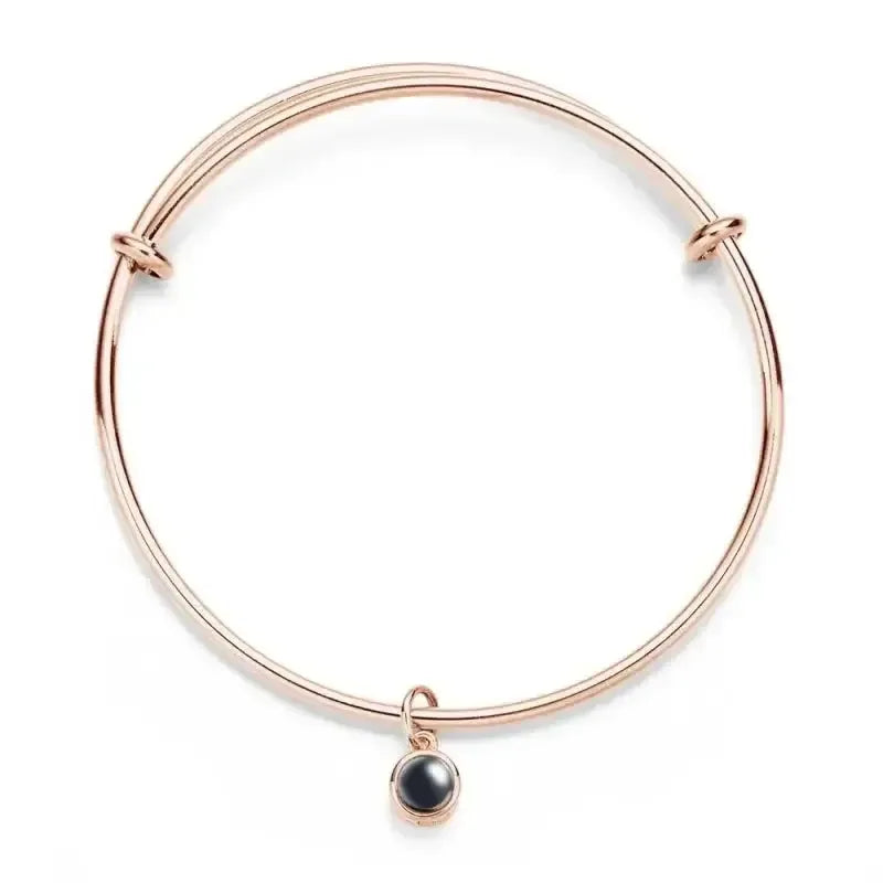Customized Photo Projection Bracelets For Women Personalized Couple Bangles Rose Gold / United States
