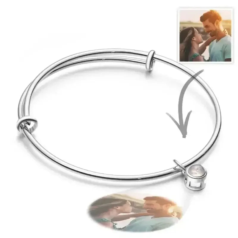 Customized Photo Projection Bracelets For Women Personalized Couple Bangles Rose Gold / United States