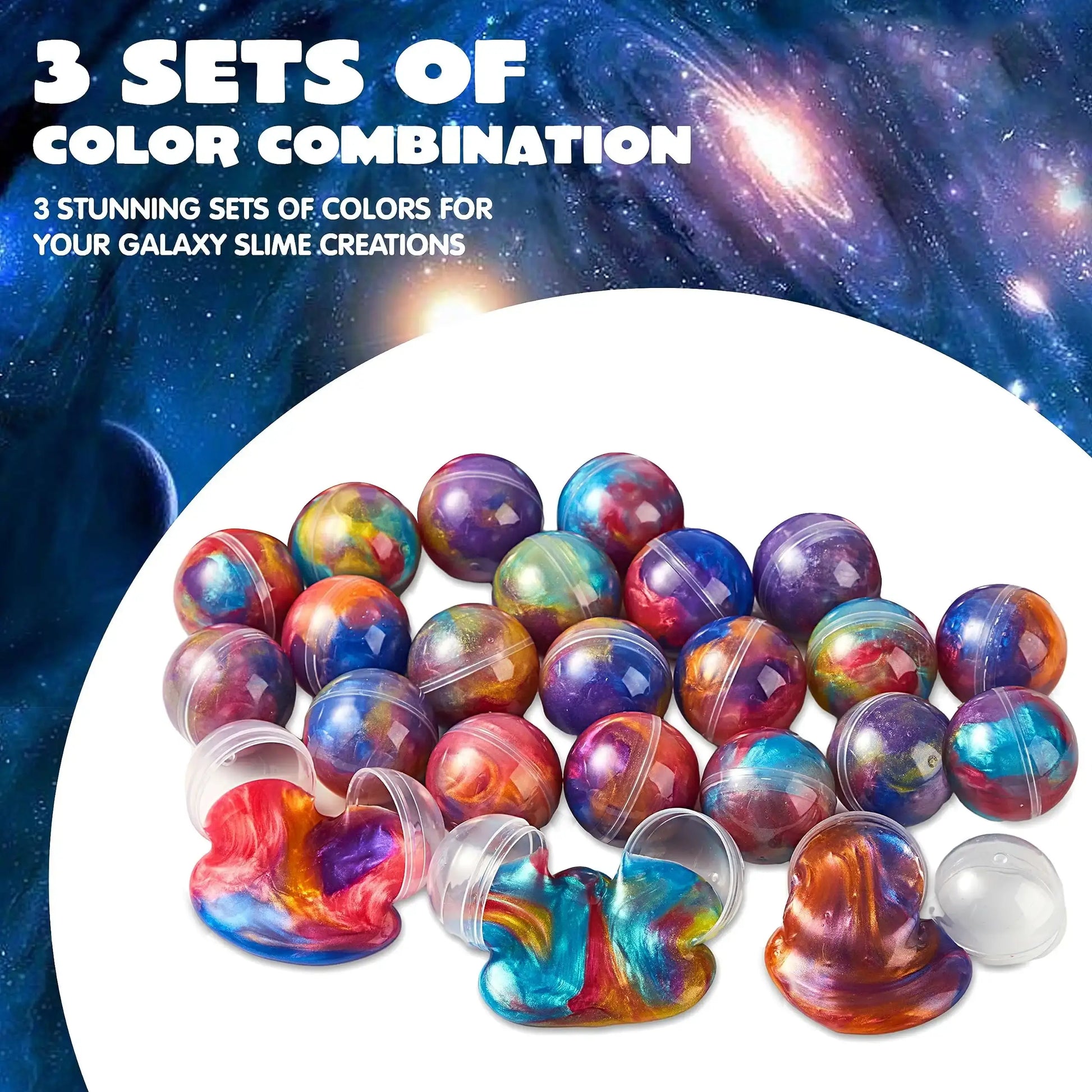 Joyfy 24-Piece Galaxy Slime Balls Party Favors Set OneSize / United States / Aurora