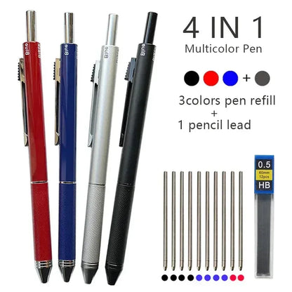 Metal Multicolor Pen 4 In 1 Gravity Sensor Ballpoint Pen Black pen set