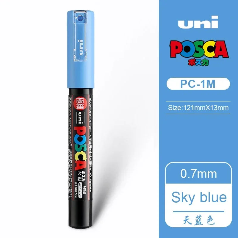 1 UNI Ball POSCA PC-1M Marker Pen POP Poster SKY BLUE