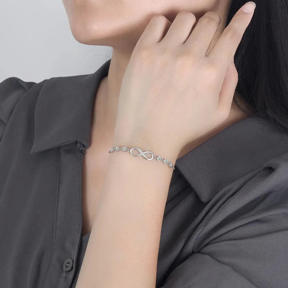 Infinite Inlaid Round Cubic Zircon Bracelet silver