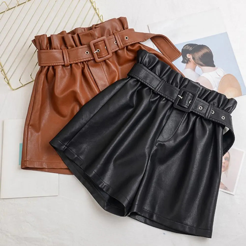 High Waist Shirring Wide Leg Summer  Shorts