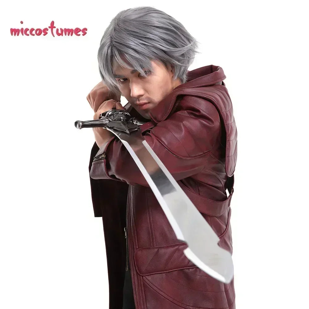 Men’s Dante Cosplay Costume PU Leather Coat