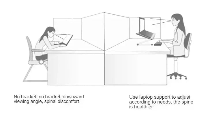 Adjustable Folding Laptop Desk White(with fan)-L
