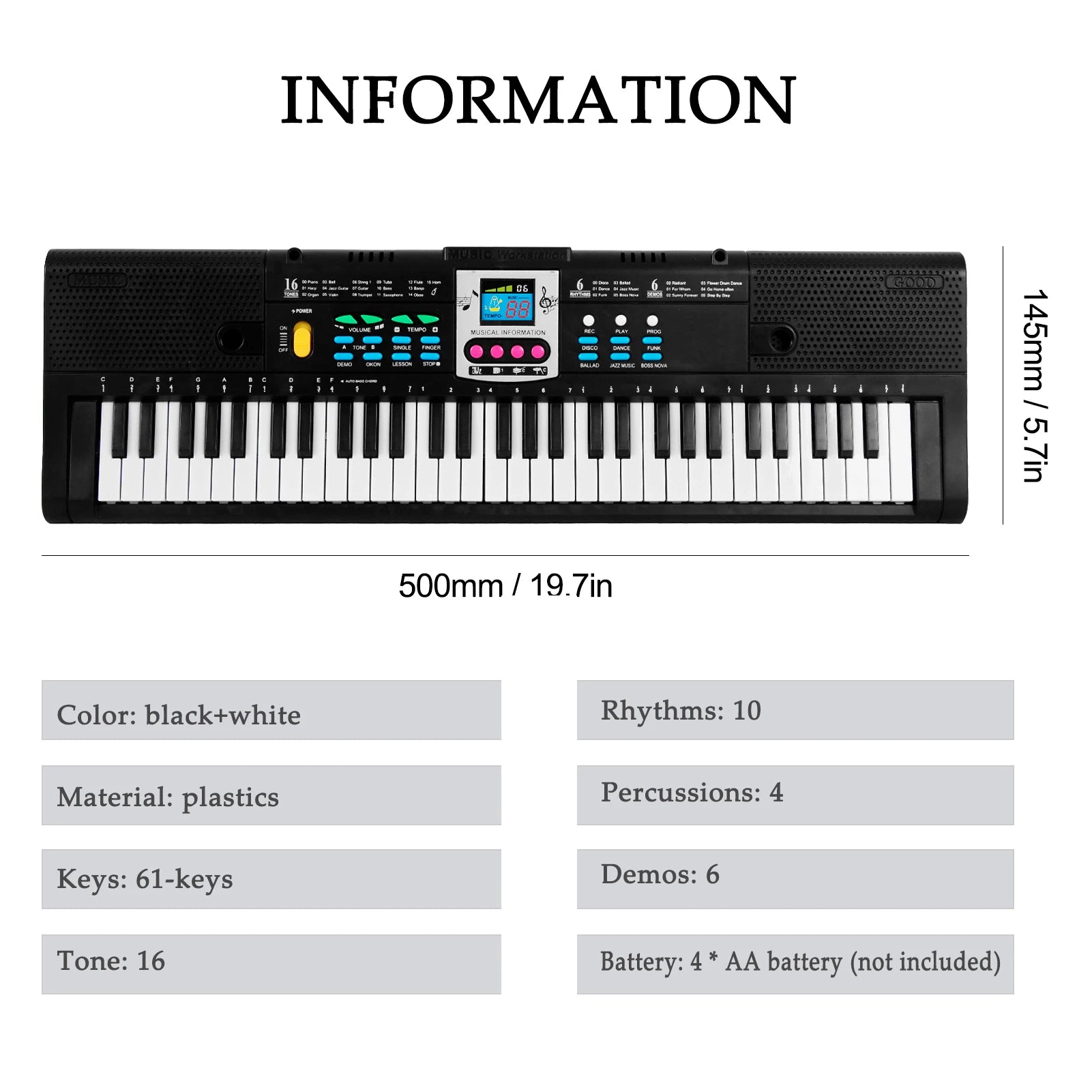 Electronic Keyboard with Microphone Function Musical Instrument  for Kids