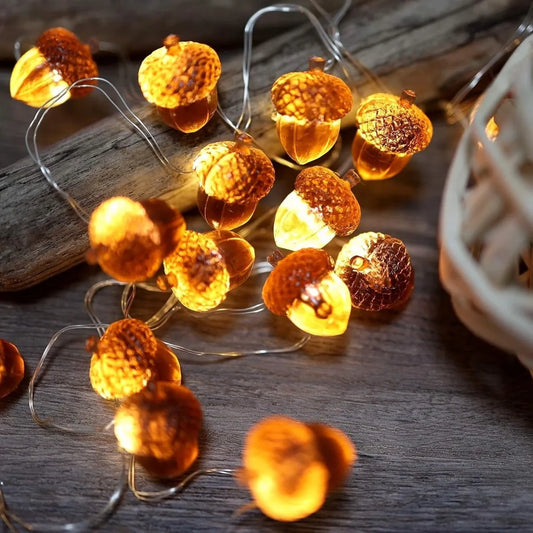 Acorn String Lights Thanksgiving Decorations Fairy Lights 30 LEDs 9.8ft Battery 1PC 2M20LED / United States