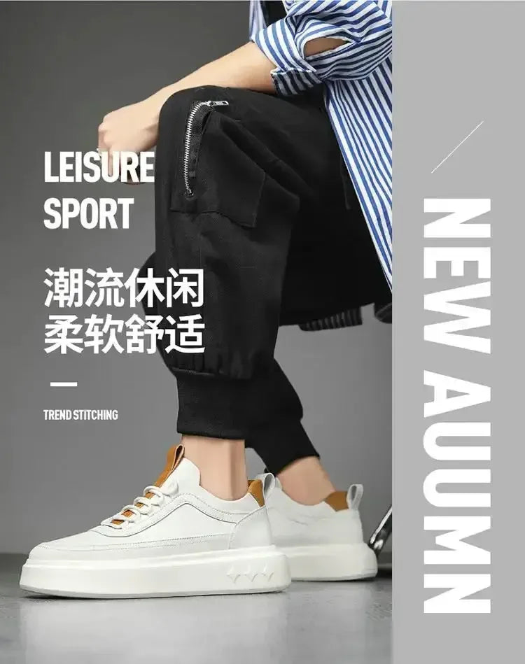 Men Thick Sole Shoes white brown / 39