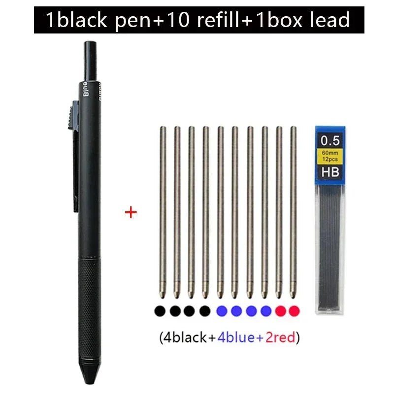 Metal Multicolor Pen 4 In 1 Gravity Sensor Ballpoint Pen Black pen set