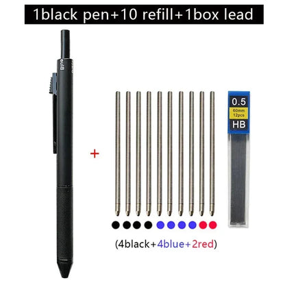 Metal Multicolor Pen 4 In 1 Gravity Sensor Ballpoint Pen Black pen set