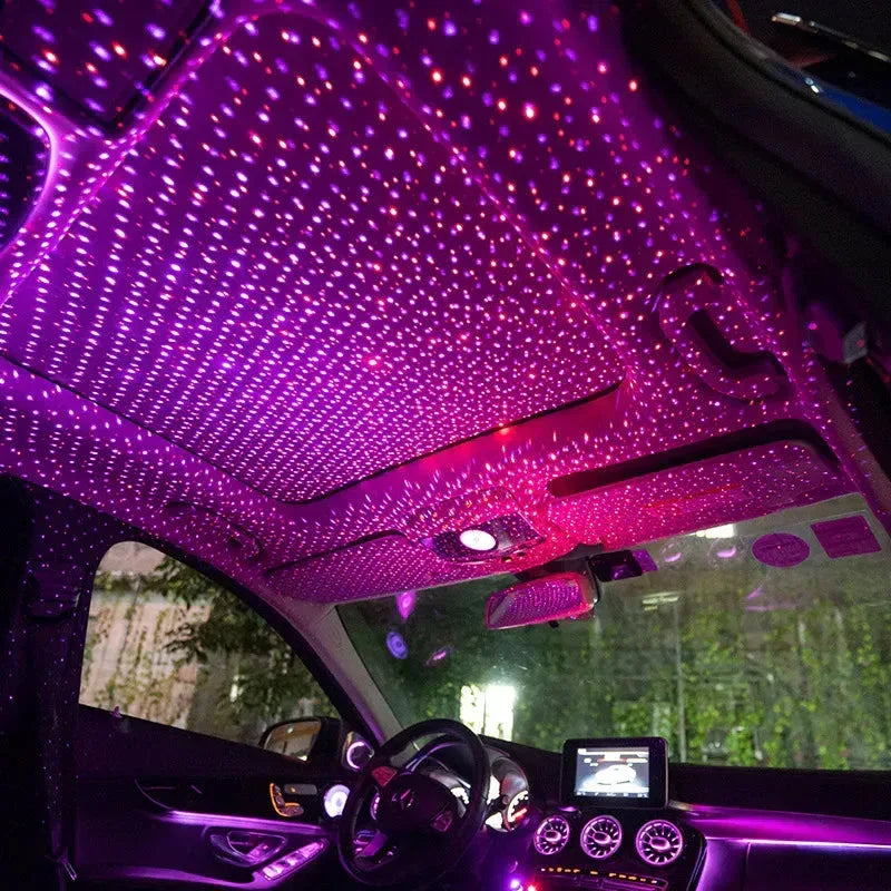 Romantic LED Car Roof Star Night Light Projector Red
