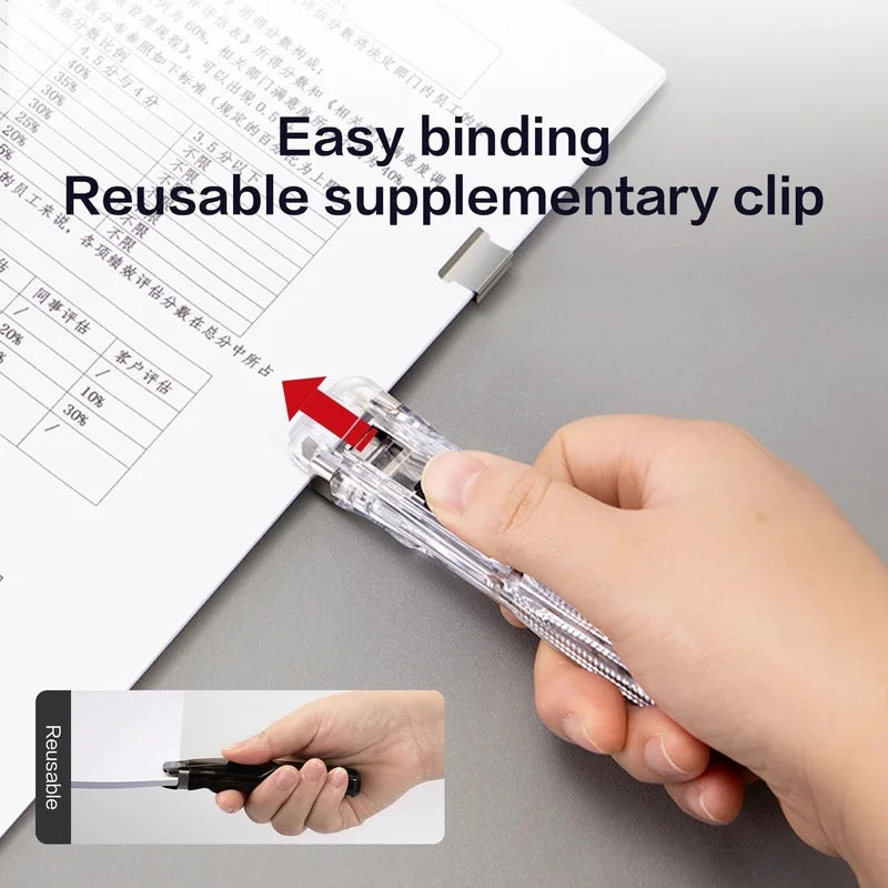 Staple Metal Clip Push Hand Paper