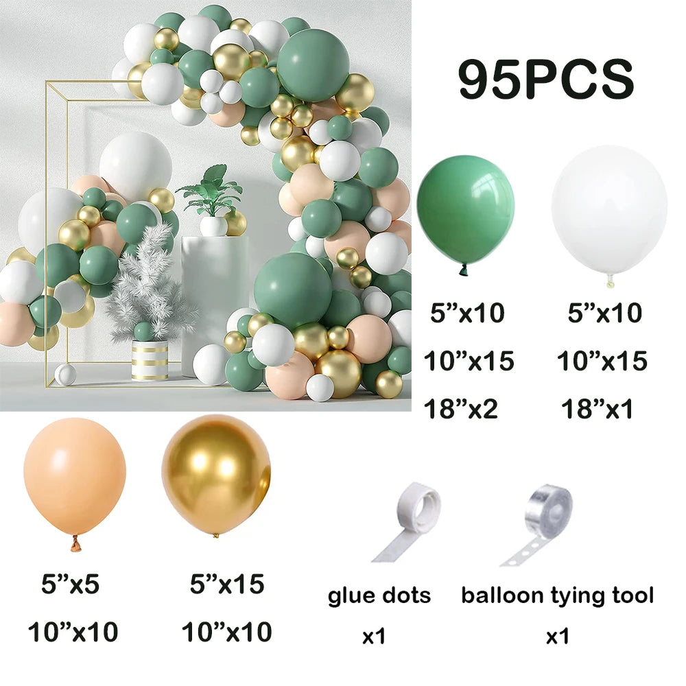 Sage Green Balloons Garland Arch