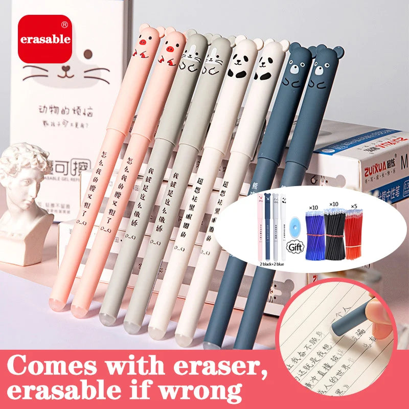 Kawaii Erasable Pens for Writing Notebooks