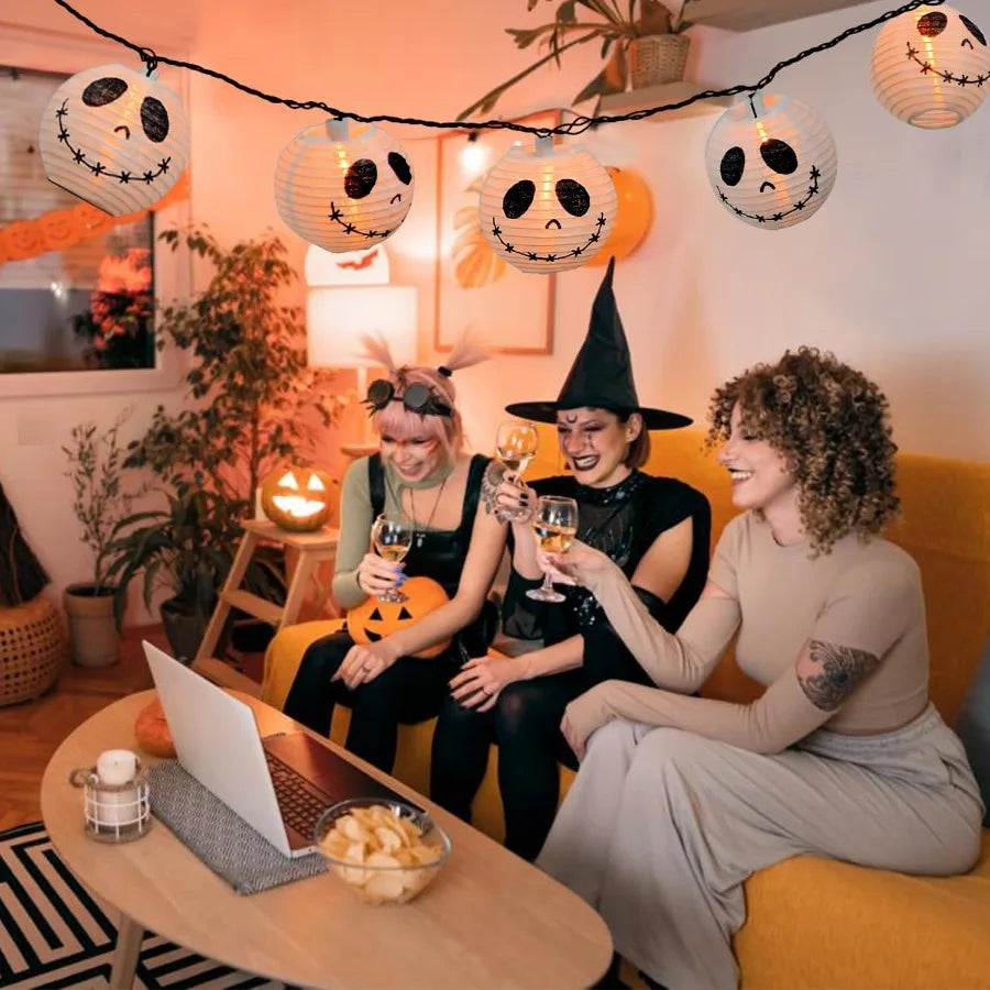 8.5FT LED Jack Skellington Halloween String Lights with DIY Lanterns