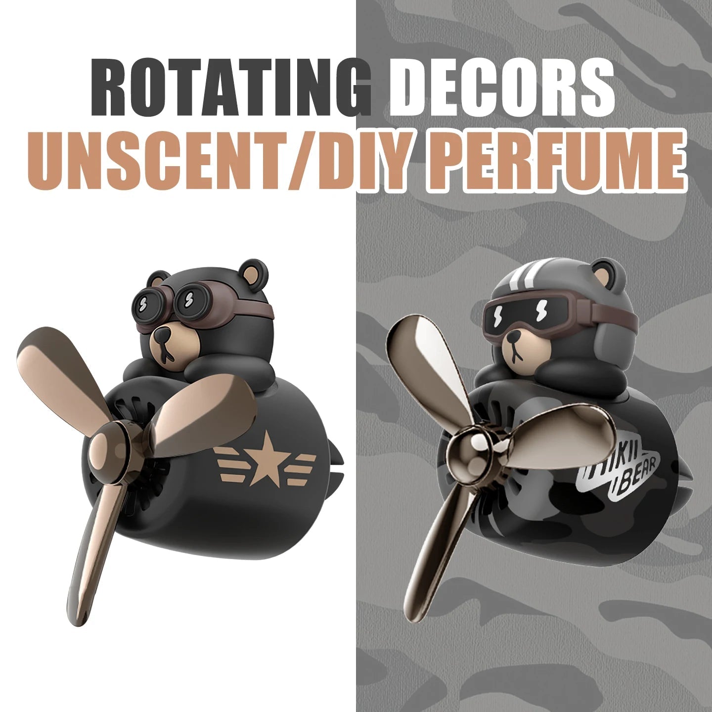 Pilot Bear Car Air Freshener with Rotating Propeller Minx