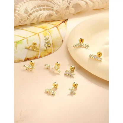 9PCS Surgical Stainless Steel Cartilage Earrings Set – CZ Flat Back Studs for Helix, Daith, Tragus Piercing United States / 18G / Gold