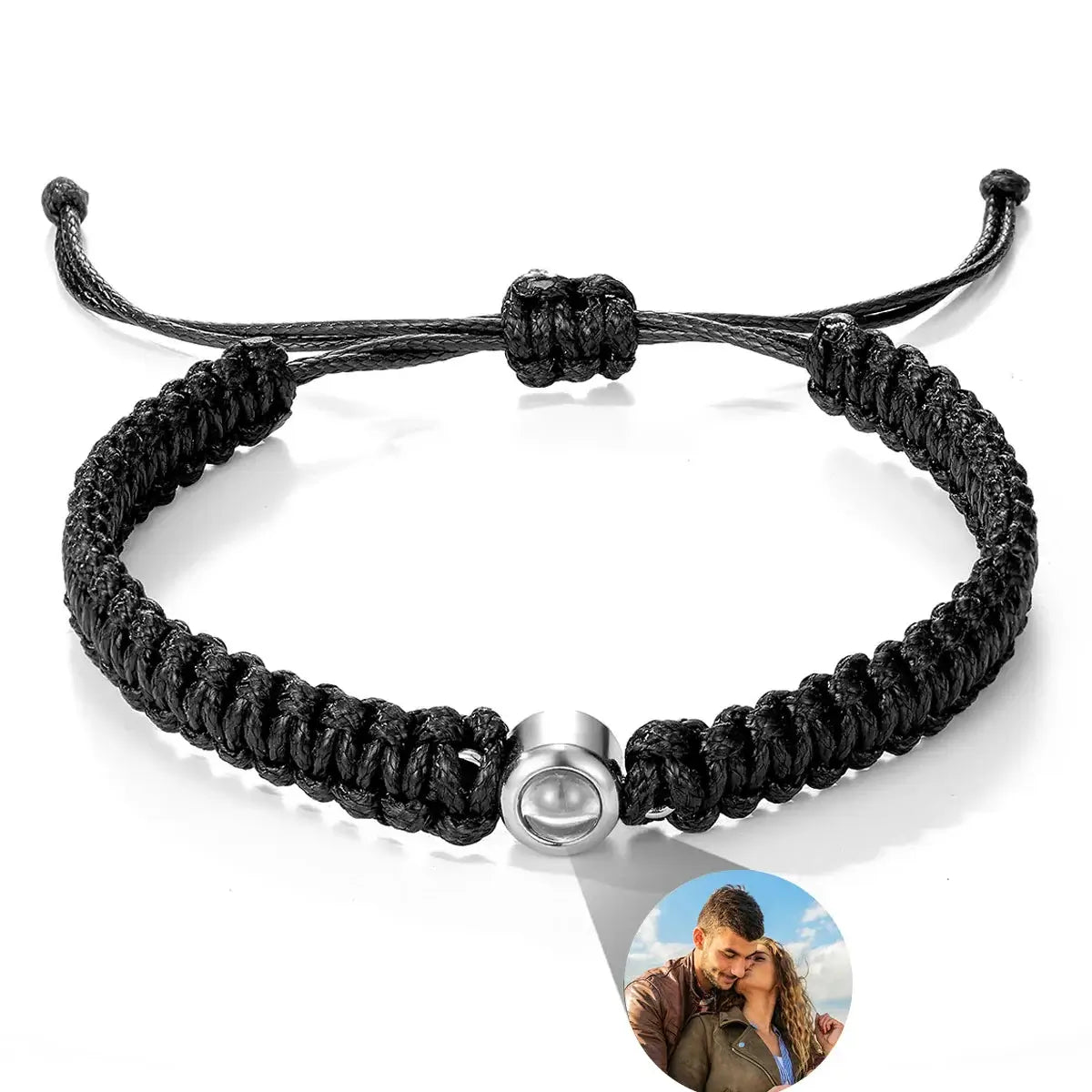 Shopminx Custom Bracelets with Picture inside Style 1 / Rose Beads / United States