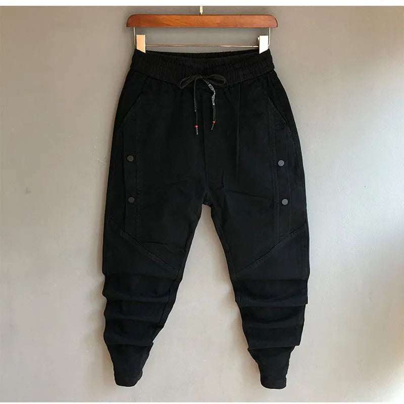 Elastic Waist Drawstring Streetwear HipHop Pants For Man