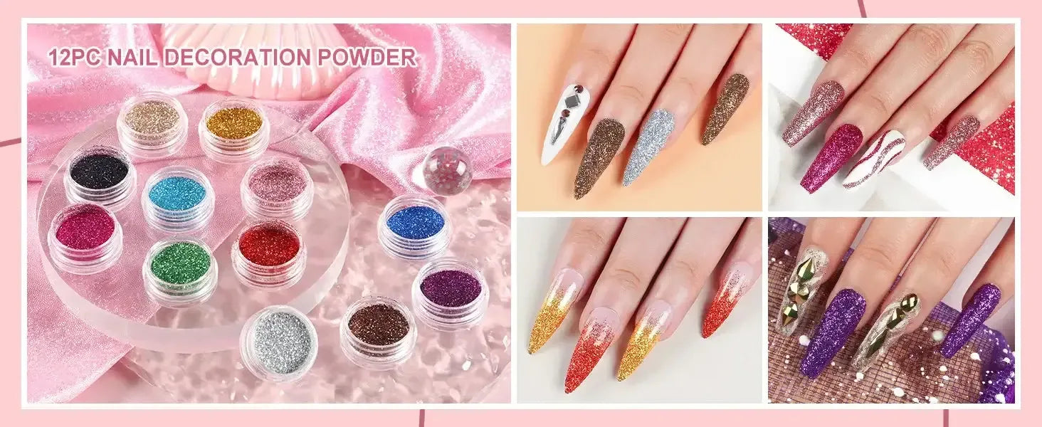 Acrylic Nail Kit with 36W UV LED Nail Lamp Base Top Coat Suitable for Nail Extension and Decoration Nail Tools Acrylic Kit / United States