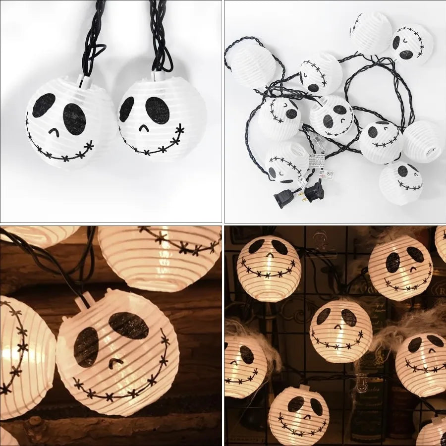 8.5FT LED Jack Skellington Halloween String Lights with DIY Lanterns