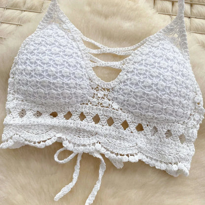 Knitted Two-Piece Beachwear Set apricot / One Size