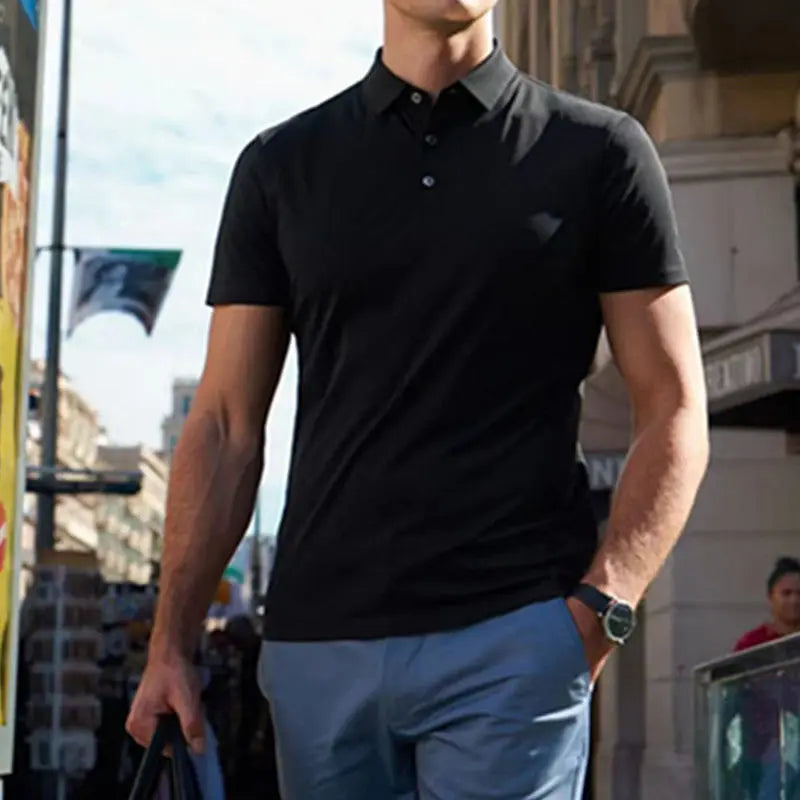 Summer New Sports Fitness Men Polo Shirt