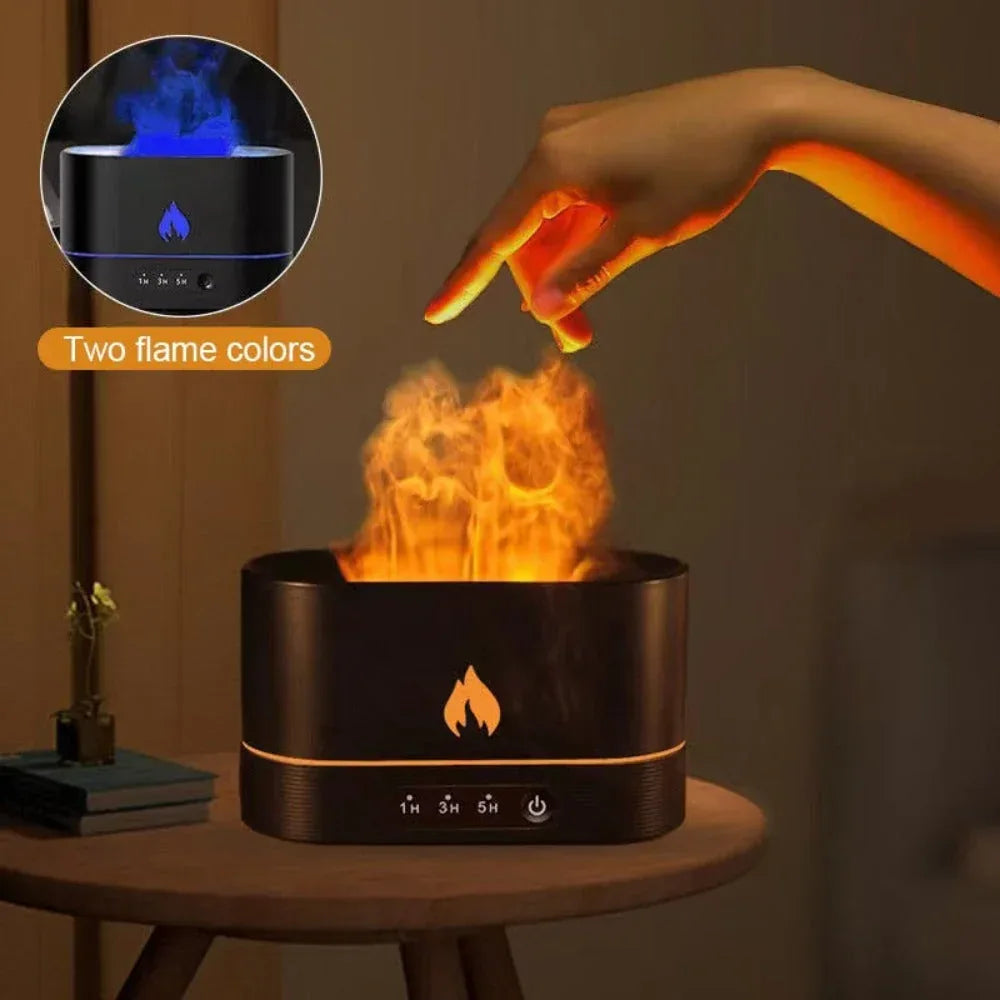 Essential Oil Diffuser With Flaming Effect And Timer White