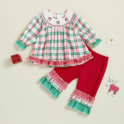 Toddler Girls Christmas Outfit Set Red / 0-6 Months / United States