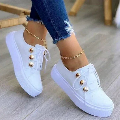 Light Breathable Female Running Shoes Casual Women Vulcanized Shoes White / 8.5