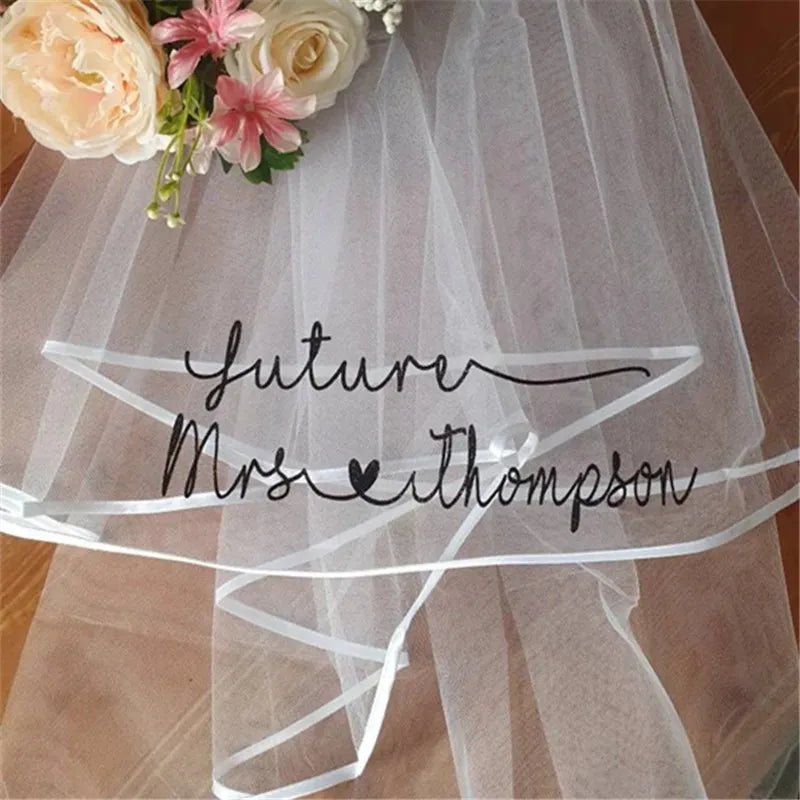 Personalised Veil Bride to Be Gift Bachorlorette Veil Custom