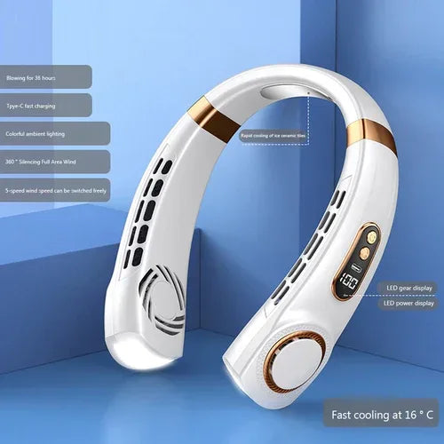 Innovative LED equipped Wearable Fan White