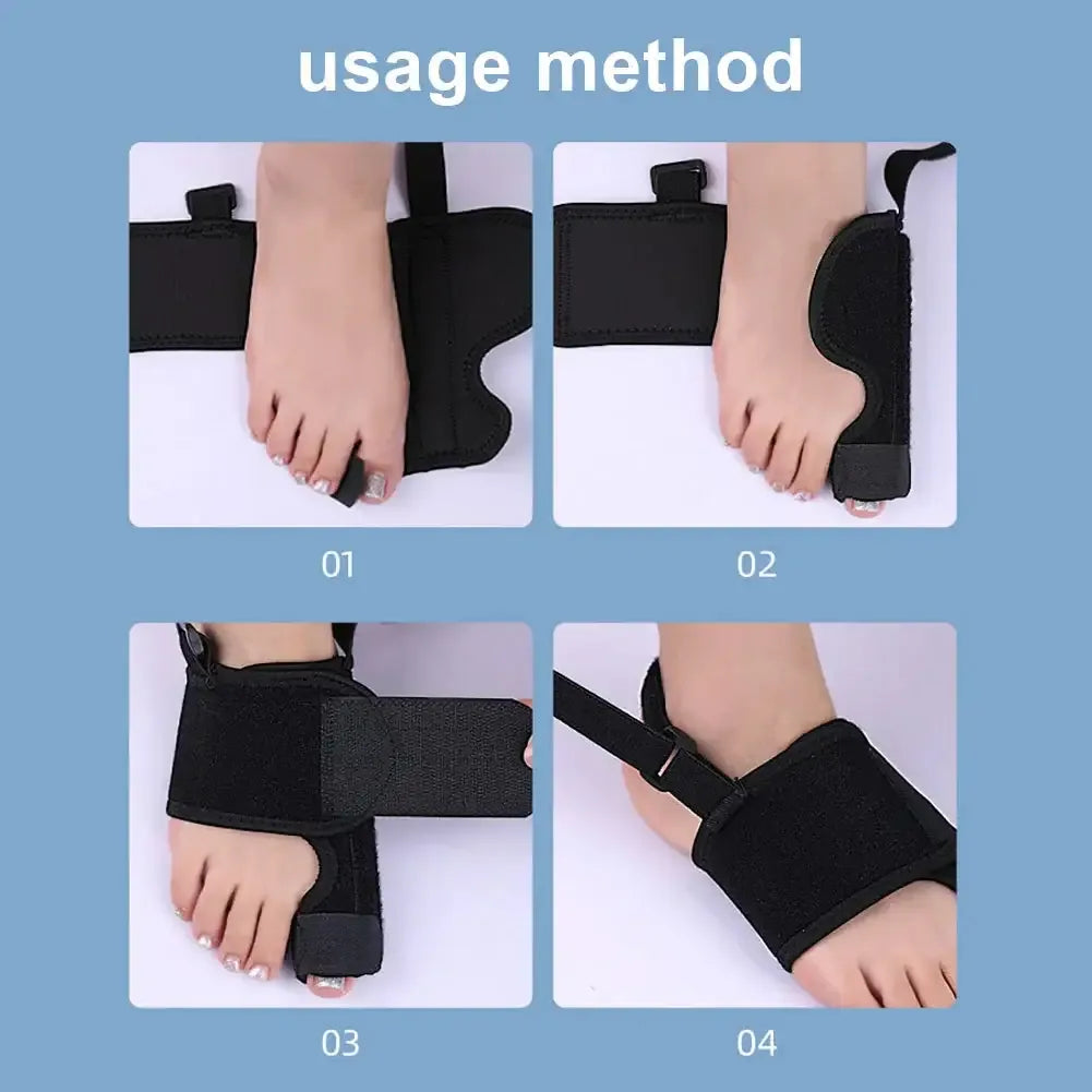 Toe Corrector Orthopedic Tool for Bunion and Hallux Valgus Relief Black Left