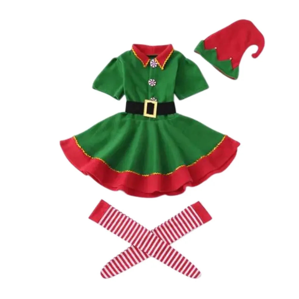 Christmas Family Cosplay Outfit – Santa & Elf Costume Set