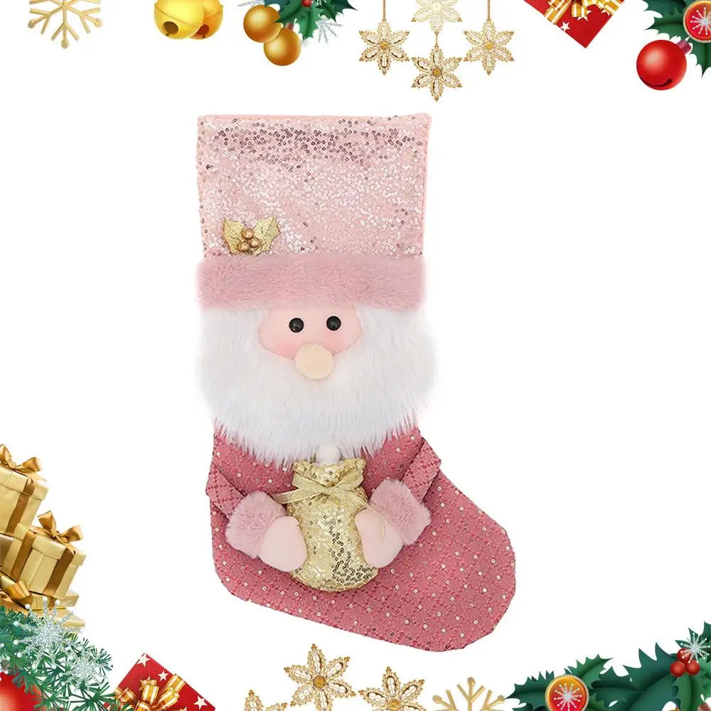 Pink Sequin Christmas Stockings