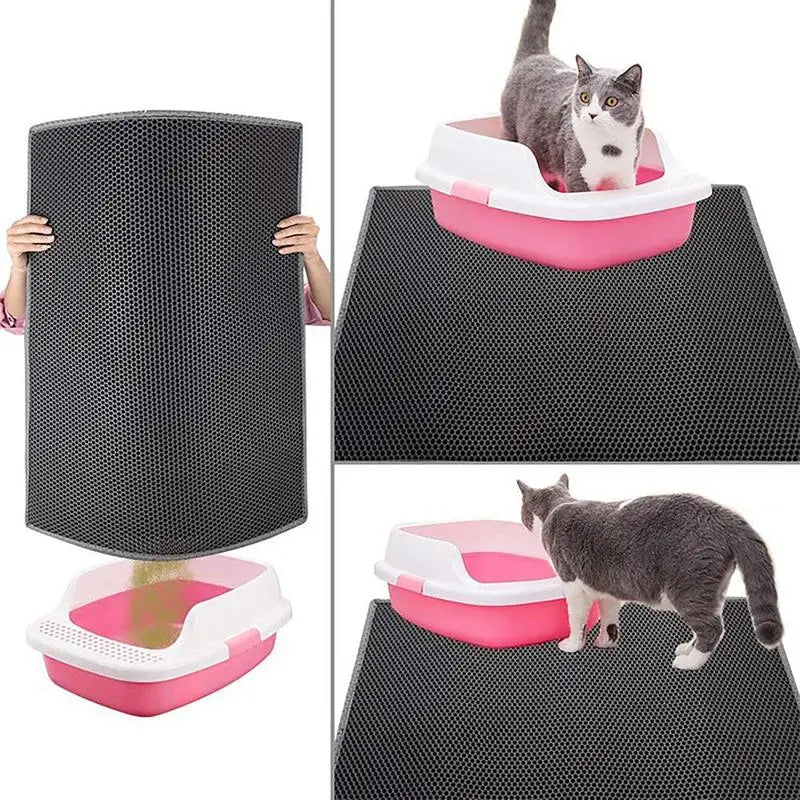 Cat Litter Mat Cat Litter Trapping Mat With Honeycomb Double Layer  Washable