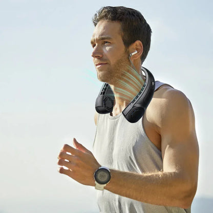 Innovative LED equipped Wearable Fan Blue
