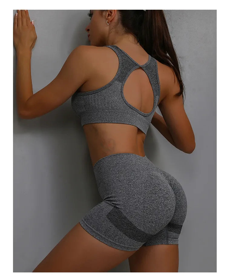 Sports Shorts Workout Set Seamless Fitness Gym