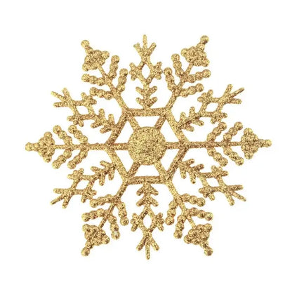 Pack Multi-Color Fake Snowflakes Gold 12pcs / United States