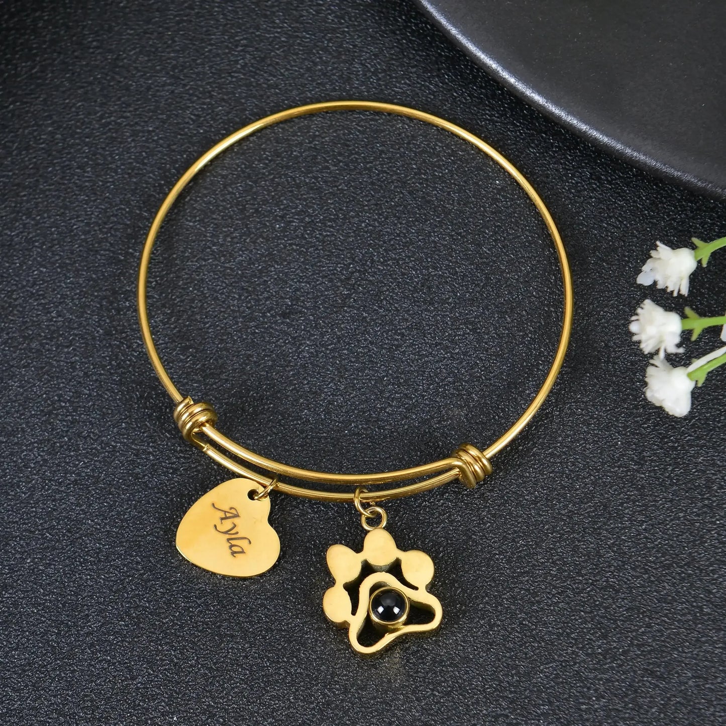 Light Luxury Photo Projection Bracelet Style 5-TYKB1881 / Adjustable / Rose Gold