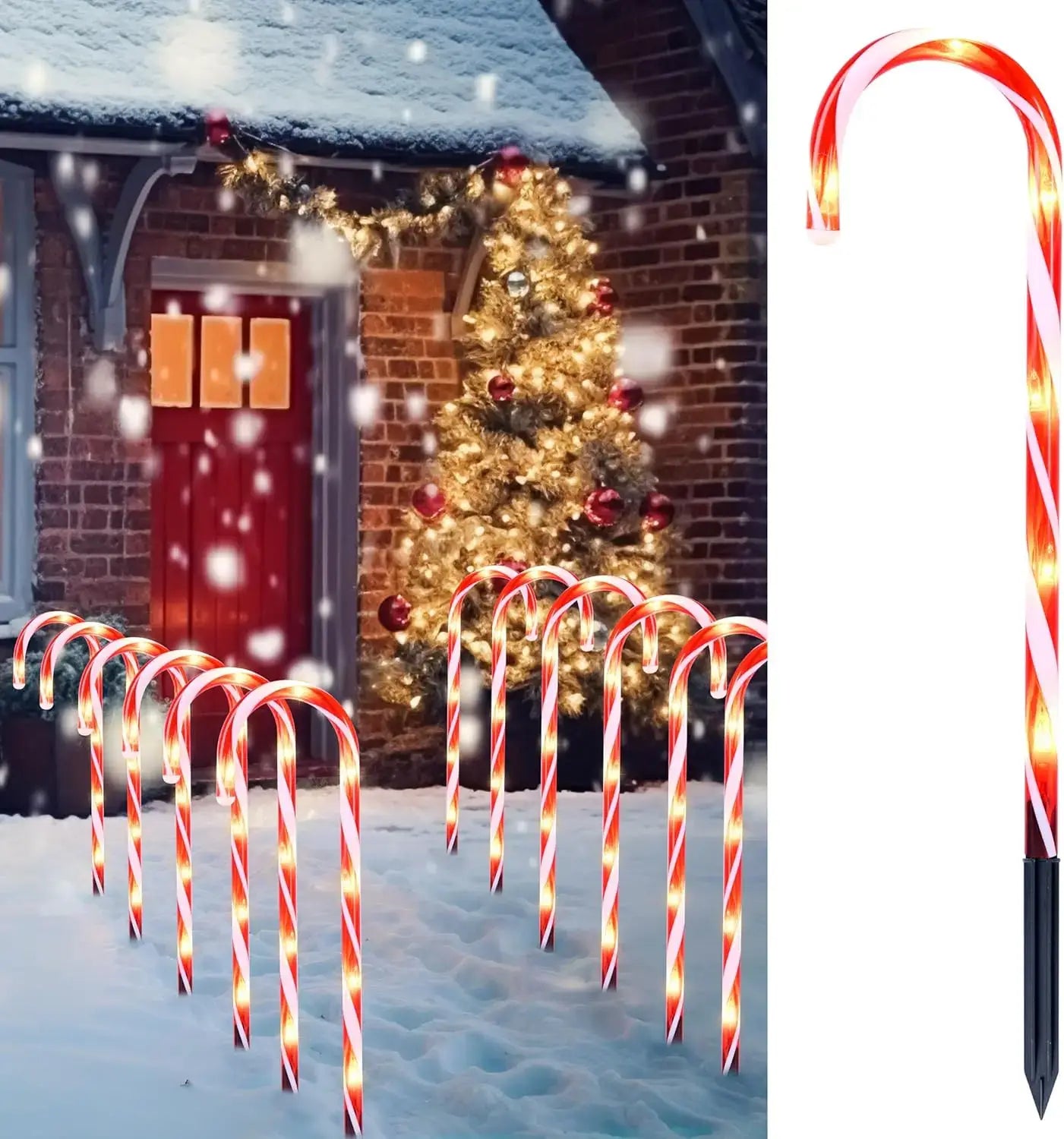Christmas Candy Cane Pathway Marker Lights Set United States / 12 pack