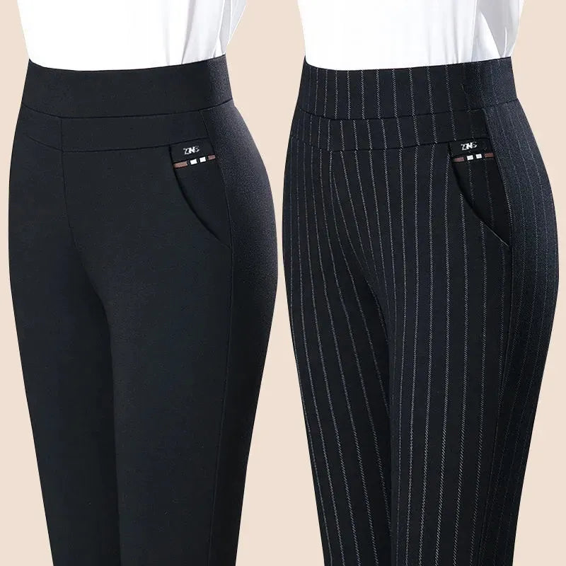 Elastic Waist Casual Straight Pants