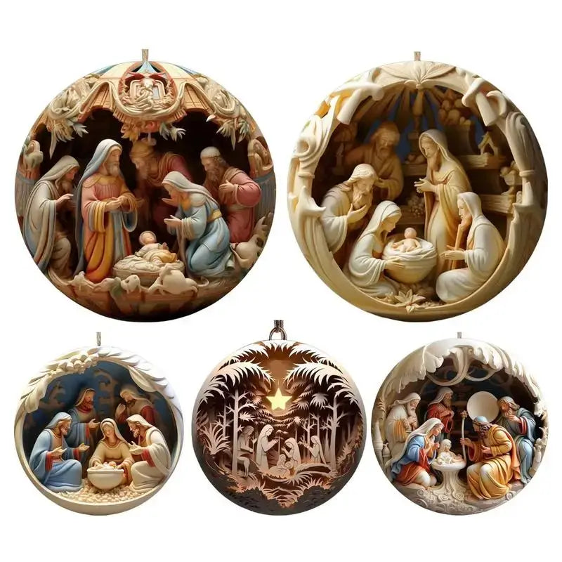 Nativity Christmas Tree Ornaments – Jesus Christ Hanging Pendants