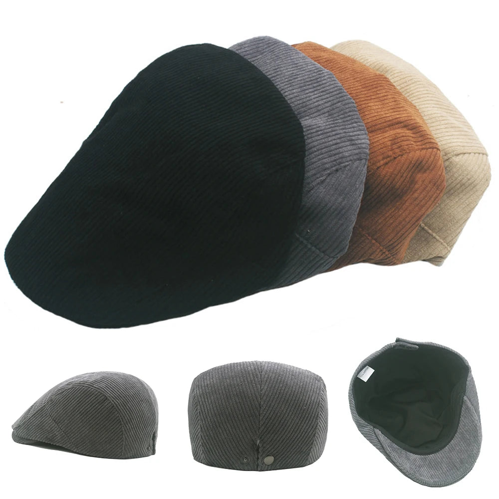 Autumn Corduroy Beret Hat Men