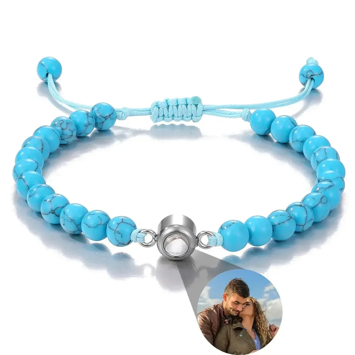 Multiple Photo Projection Bracelets Style 1 / Silver Beads / United States